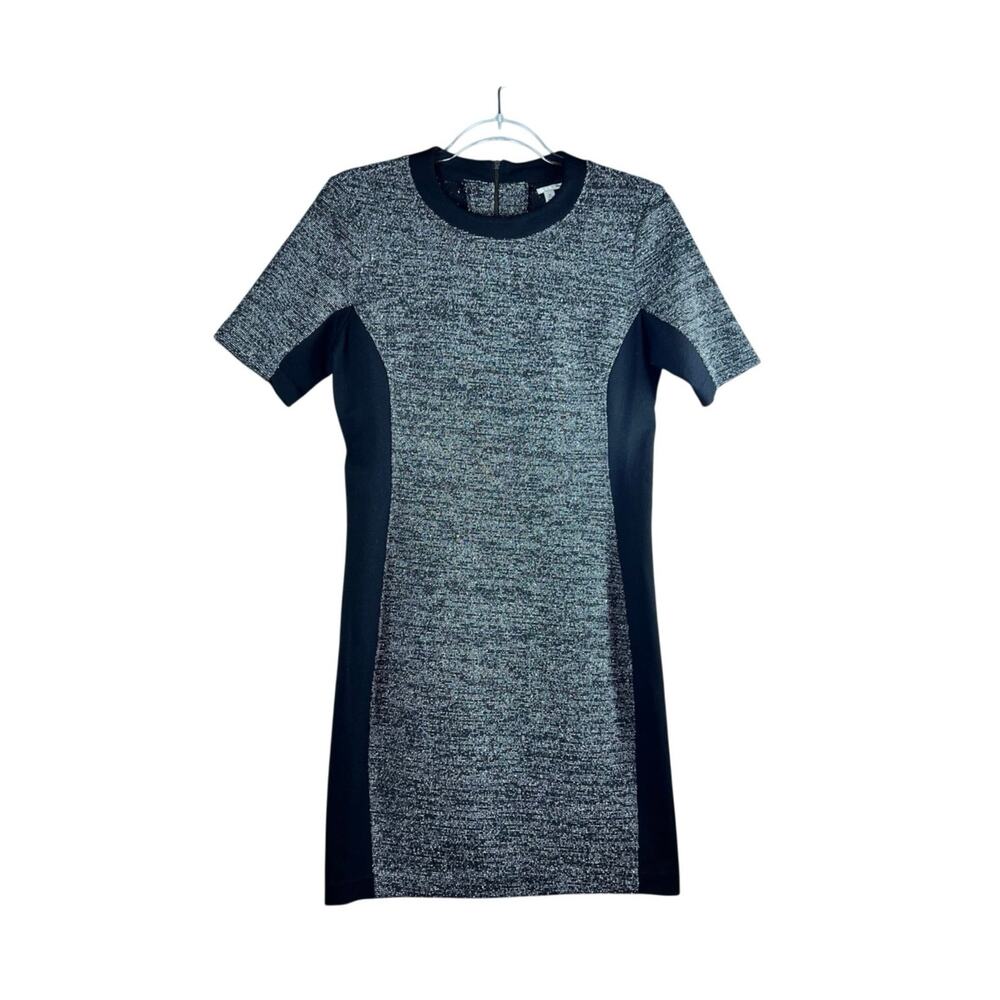 Halogen Marled Grey Bodycon Sheath Dress Petite 6 Stretch Workwear - Picture 2 of 5